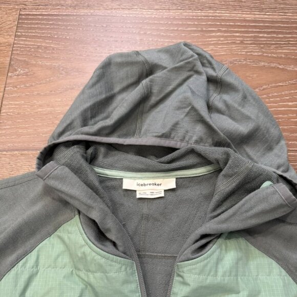 Brand new! Icebreaker Men's Merino Blend Quantum Hybrid Long Sleeve Zip Hoodie - Picture 3 of 4